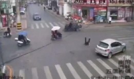 十字路口上演吃瓜群众,围观群众的热闹现场